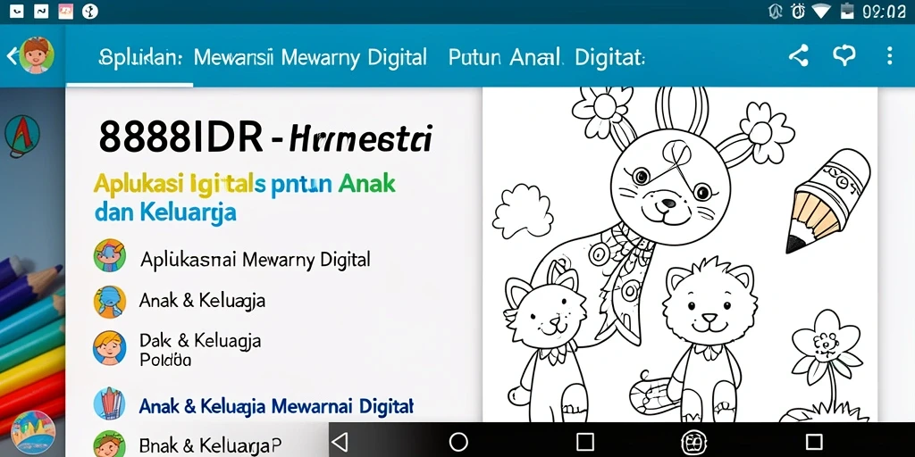 Tampilan antarmuka 888IDR yang mudah digunakan untuk mewarnai.