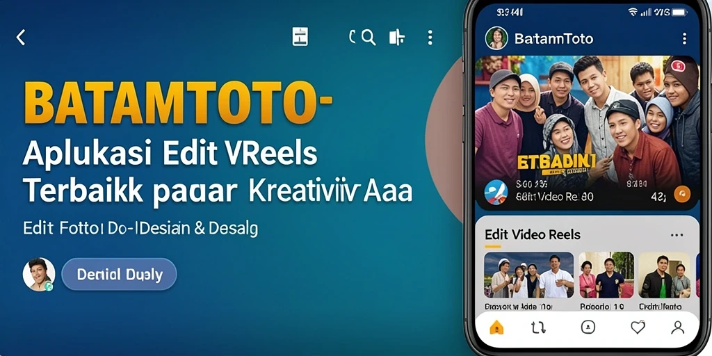 Tampilan antarmuka aplikasi BATAMTOTO untuk edit video reels yang intuitif.