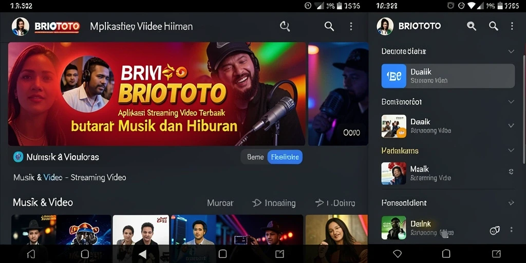 Antarmuka BRIOTOTO yang menarik untuk Streaming Video.