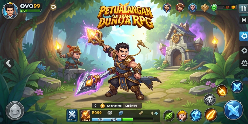 Tampilan antarmuka OVO99 yang menarik dan fungsional dalam game RPG.