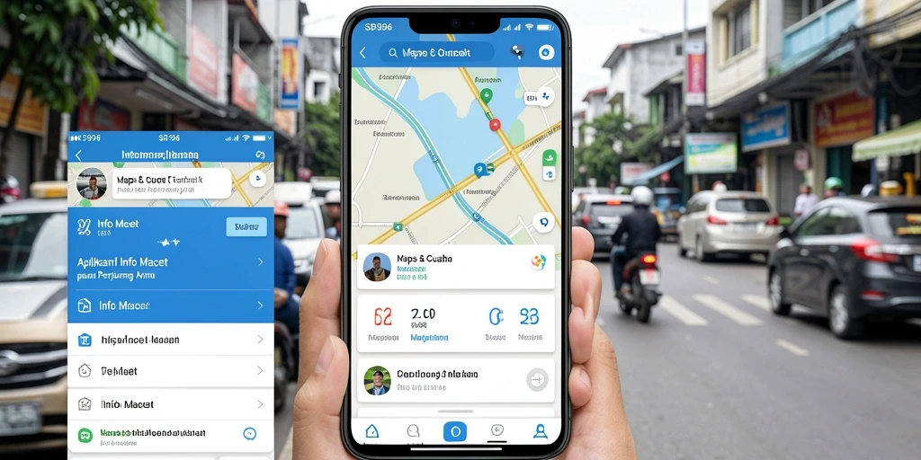 Antarmuka aplikasi SR996 menunjukkan kondisi lalu lintas secara real-time.