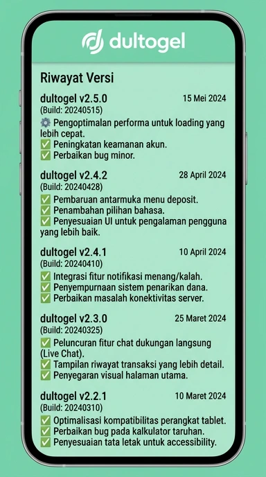 Riwayat Versi dultogel untuk Pengguna Android